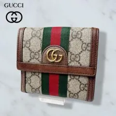 01 美品 GUCCI シェリーライン PVC 二つ折り財布 プチマーモント g