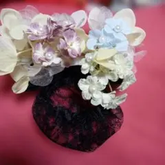 エレガントな花飾りバレッタ式ヘアー髪飾り