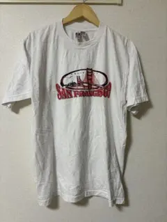 Tシャツ　ホワイト系　白　USA製　L メンズ　古着　送料無料　BAYSIDE