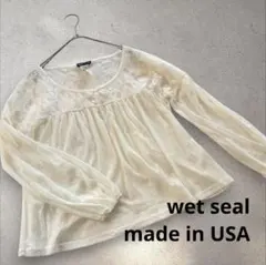 wet seal ブラウス レース USA シアー ゆったり レイヤード 白のサムネイル