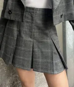 EMODA プリーツ ミニスカート チェック グレーのサムネイル