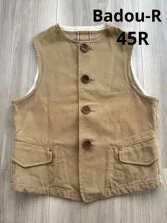 【美品】45R ムートン切替デザイン ダウンベスト アイボリー サイズ1 美品】45R ムートン切替デザイン ダウンベスト アイボリー サイズ1