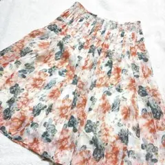 LAURA ASHLEY 花柄　スカート　シルク　S ローラアシュレイ 絹