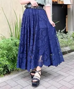 極美品⭐️axes femme アクシーズ レースサーキュラースカート フェミニン