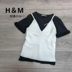 ​【未使用級】H&M バックリボン リブキャミ ビスチェ M ★ZARAおまけ付のサムネイル