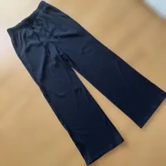 GU ジーユー　ブラック　リブプルオンパンツ　S