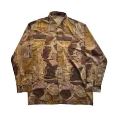 90s 長袖シャツ　ボタンダウン　ビンテージ　総柄シャツ　アメリカ古着