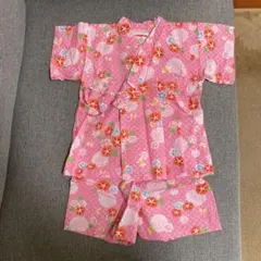 女の子 甚平  あさがお　ピンク