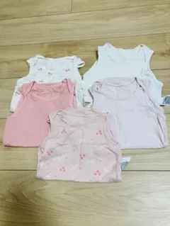 ユニクロ　ノースリーブロンパース　エアリズム　メッシュ　80cm ５枚セット