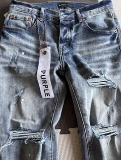 Purple Brandパープル ブランド ダメージデニムパンツ クラッシュ加工