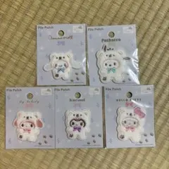 パイルワッペン ワッペンシール セリア サンリオ 5枚セット ふわふわスノー