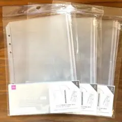 ダイソー 6リングバインダー用 A5スライダーポケット 2枚入り　3点セット