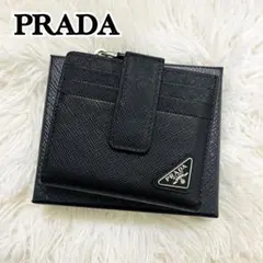 PRADA✨付属完備✨二つ折り財布 カードケース サフィアーノレザー ブラックのサムネイル