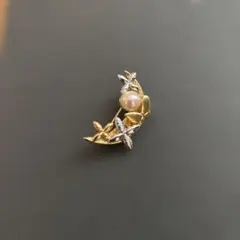 花モチーフ パール ブローチ 約3cm