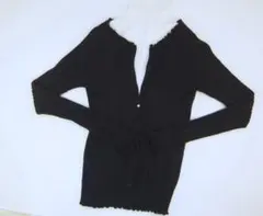 定価９万★pen＆hand★最上級レベルのカシミアシルクリブニットカーディガン黒