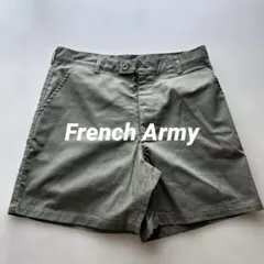 デッドストック フランス軍 ヘリンボーンツイル ショーツ ハーフパンツ 軍物 Mのサムネイル