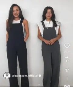 【新品】アリシアスタン サロペット フロントポケット オーバーオール グレーS