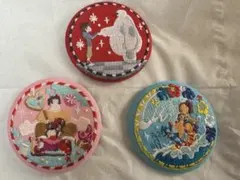 ディズニー　刺繍缶バッチ　3個セット