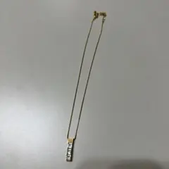 ゴールド バータイプ ネックレス クリアストーン付き