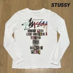 STUSSY ステューシー WORLD TOUR ロンT 長袖Tシャツ ホワイト