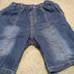 デニム ハーフパンツ ゴムウエスト