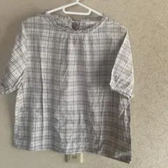 ehka sopo エヘカソポ チェック柄 トップス ブラウス 半袖 フリー