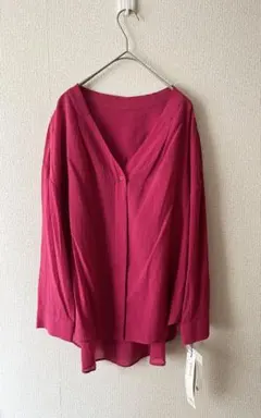 新品タグ付き　jines(ジネス) コットンシャツジャケット　濃ピンク