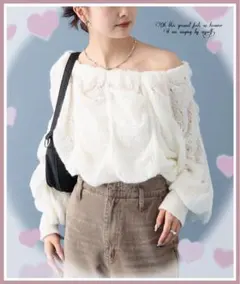 【今期完売・新品タグ付き】ミスティック♡ウェーブシアーホイップニット♡カスタネ