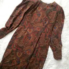 HANAE MORI Boutique【11A3】ワンピース ロング レトロ柄