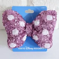 ディズニー　リボン　ヘアゴム　ピンク