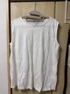 ホワイトノースリーブ Tシャツ LLサイズ
