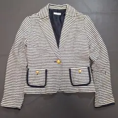 a.v.v standard ツイード調ジャケット マリン ストライプ 金ボタン