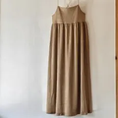 新品タグ付 レプシィム ジャガード キャミワンピース ベージュ 体型カバー◎ 春