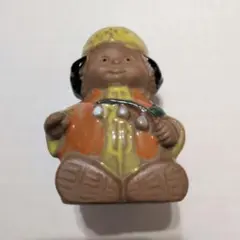 【箱付き・レトロ】北海道 土産 アイヌ スズラン 陶器 ベル 人形 当時物