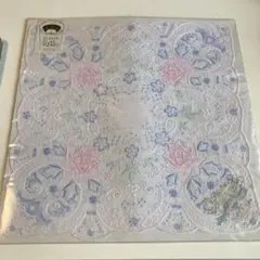 スワトウ　(汕頭) SWATOW カラー　ハンカチ　手刺繍　花柄　中国