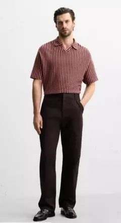 【ZARA新品タグ付き】ストライプ ポロシャツ