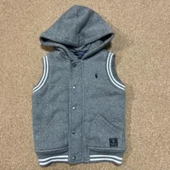 ラルフローレン　フード付きベスト グレー　110