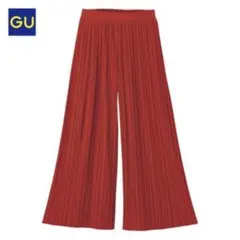 GU イージープリーツパラッツォパンツ レッド【S】
