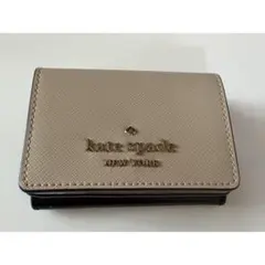 kate spade 三つ折り財布 ベージュ/ブラック
