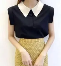 COCODEAL 配色ポロ衿ノースリーブニット　ポロ襟　ニット　ノースリーブ　2