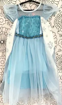 100cm　エルサドレス　プリンセスドレス　アナ雪　ディズニープリンセス　半袖