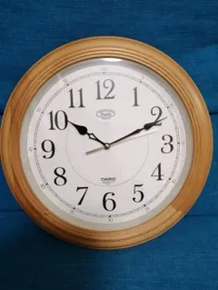 美品!CACIOカシオクォーツトラッディIQ-121丸型壁掛け時計連続秒針稼働品