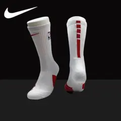 ナイキ エリートNIKE バスケ NBA ロゴ ソックス　ホワイトレッド
