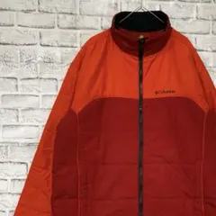 コロンビア　マウンテンパーカー中綿　レッドXL ロゴ刺繍アウトドア0205