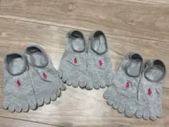 Polo Ralph Lauren 五本指ソックス ピンクロゴ刺繍3足セット