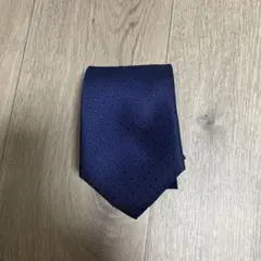 ネイビー ドット柄 シルクネクタイ