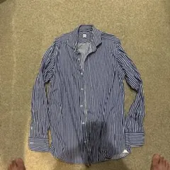 AZUL by moussy 青白ストライプ長袖シャツ