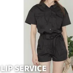 LIP SERVICE オールインワン リボン ベルト 黒 M 半袖 ミニのサムネイル