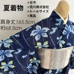 注染浴衣 バラ柄 本染め 濃紺 裄長め 花柄 美品 - メルカリ
