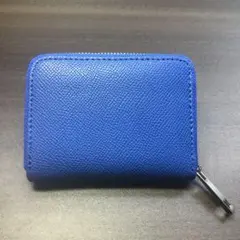 【便利！】本革 コインケース ミニ財布 ブルー 青
